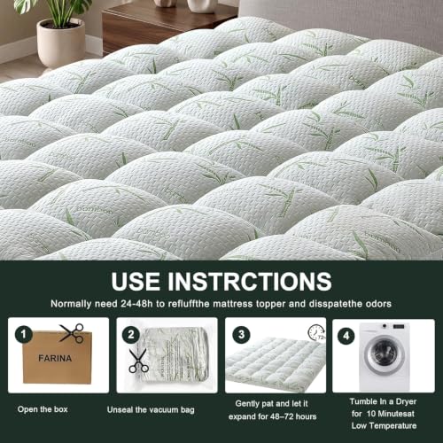 4 Inch Mattress Topper Memory Foam Cooling Bamboo Full Size — view 4