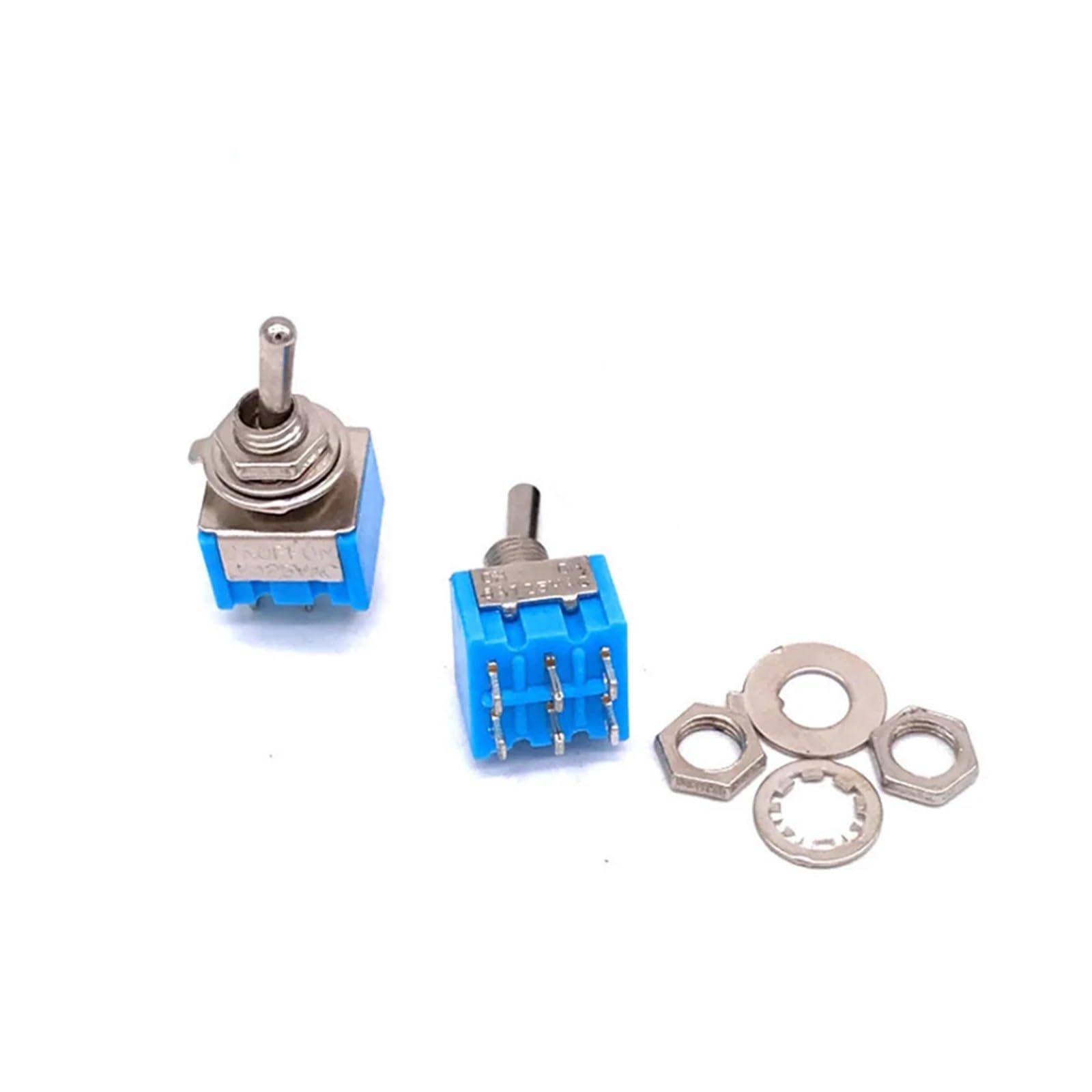 IDGTTLDF 100 Pcs MTS-203 AC 125V 6A 6 Pins ON/OFF/ON 3 Position DPDT Latching Toggle Switch