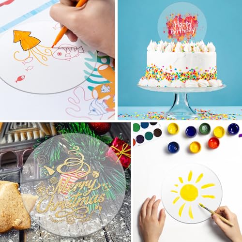 Image of 2 Pieces Clear Acrylic Circles, 1 /4 Inch Thick Round Acrylic Sheets, Acrylic Discs for Icing Cakes, Plexiglass Table Top, Round Acrylic Backdrop, 6 /7 /8 /9 /10 Inch Diameter
