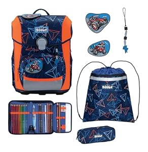 SCOUT Schulranzen Basic Neo Set 4-teilig Offroad blau