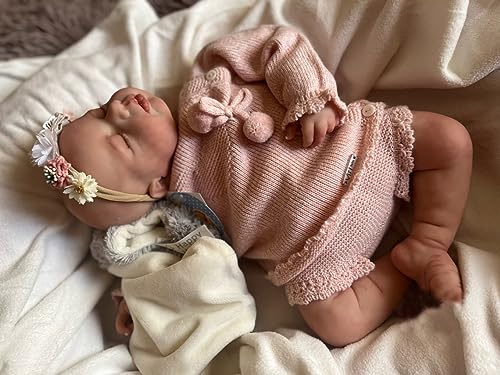 Pinky Reborn 20Inch 50cm Reborn Baby Dolls Girl Soft Silicone Bath Toys Real Life Sleeping Baby Dolls Newborn Baby Doll Best Xmas Gifts for Children - Image 4