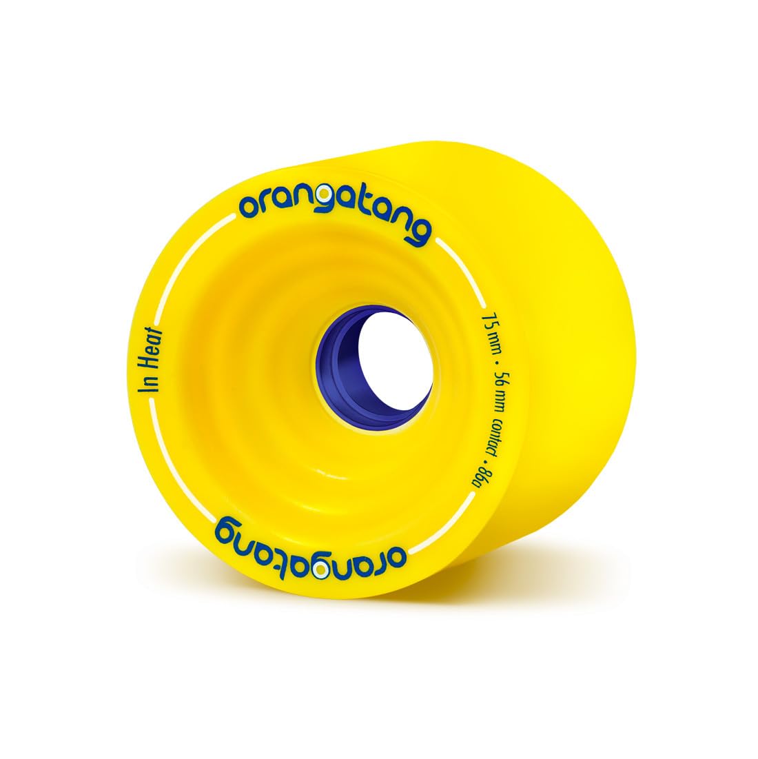 Orangatang In Heat 75 mm 86a Downhill Longboard Skateboard Cruising Wheels (Yellow, Set of 4)