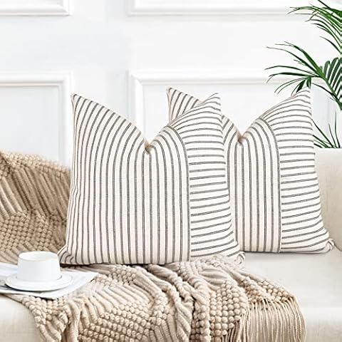 Farmhouse Pillow Covers 18x18 Set of 2 Cover