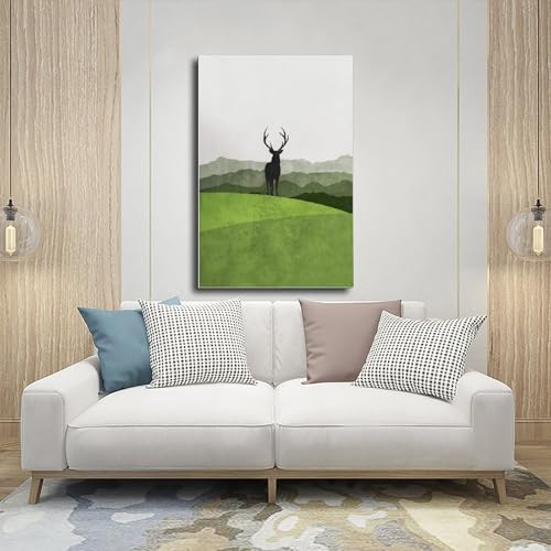 Impression sur toile cerf de 60 x 90 cm pour salon moderne - 5