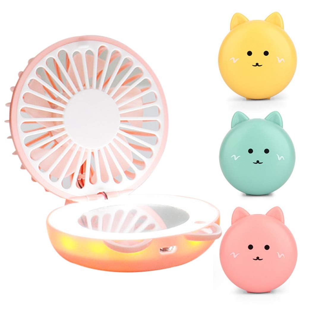 calldrishe Dual Portable Mini Fan and Compact Mirror Folding USB Rechargeable Cosmetic Beauty Mirror & LED Light Cooling Fan Mini USB Personal Fan USB Fan Folding Mirror Portable Fan Rechargeable (B0CFQ9451J) Amazon Price History, Amazon Price Tracker