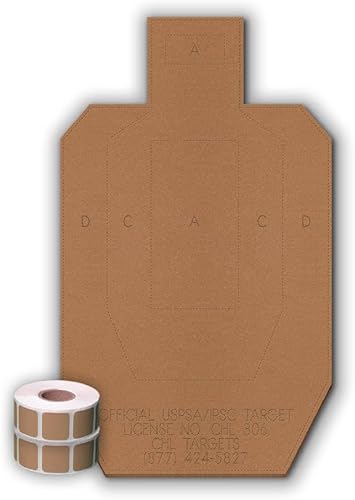 Miniatura 25 de Objetivos oficiales de cartón USPSA/IPSC, objetivo de torso para competición, objetivo de tiro de silueta, objetivos de cartón. Fabricado en EE. UU