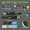 4 in 1 USB C Lettore Smart Card Firma Digitale, Lettore Smart Card Tessera Sanitaria, Lettore lettore SIM Card, Lettore Schede SD e Lettore Micro SD, Lettore Smart Card SIM per CAC/SIM/ID/IC/Chip Card