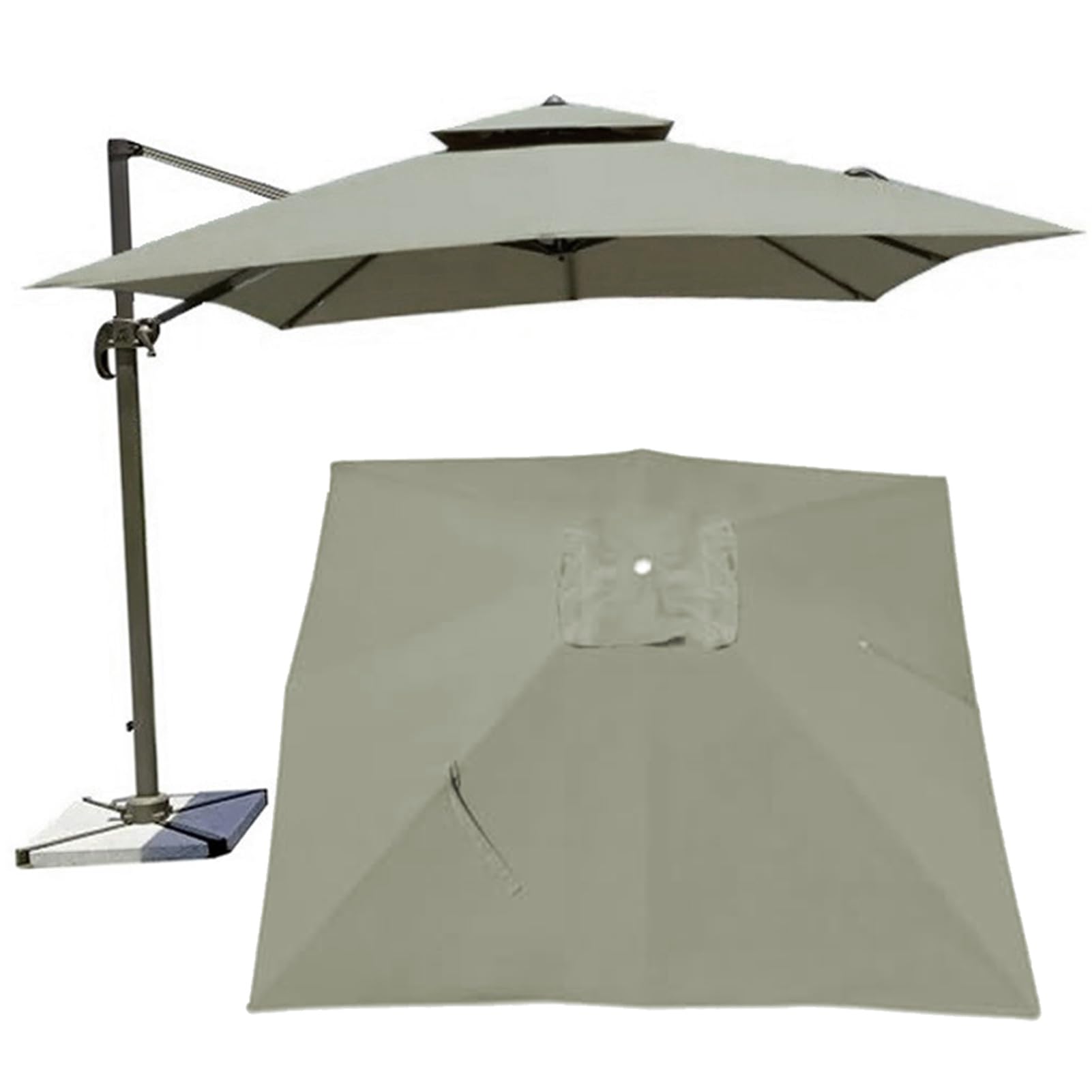 Blgvgklpnt Top Color Square Patio Umbrella Canopy Replacement For Hanging Offset Cantilever Outdoor Umbrella 8 Ribs 3X3m-2.5X2.5m Backyard Garden Beach Yard Table Cover(Canopy Only) (,2.45×2.45M(8.2Ft×8.2))