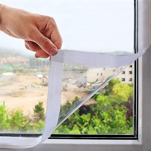 Mellroom Fenster Isolierfolie Thermo Cover Transparente 190cm x 200cm Zuschneidbar zur Wärmedämmung an Fenstern Energiesparende Kälteschutz Fensterisolierung selbstklebend Wiederverwendbar