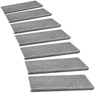 Bullnose Carpet Stair Treads Set Tape Free Non-Slip Indoor Stair Protectors Pet Friendly Rugs Covers Soft Skid Resistant Washable Reusable 9.5