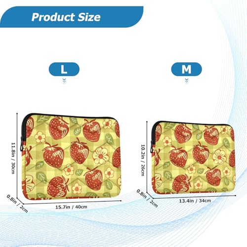 Funda acolchada para laptop con diseño Retro de fresas (15-16 pulg.) miniatura 3