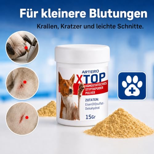 ARTERO X-Top Blutstiller für Hunde und Katzen 15 g, veganes Pulver