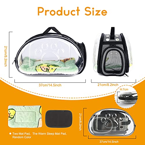 YUEPET Guinea Pig Carrier Bag with Bed(Random Colors), Portable Breathable Rabbit Carrier Transparent Carrier Bag for… - Image 3