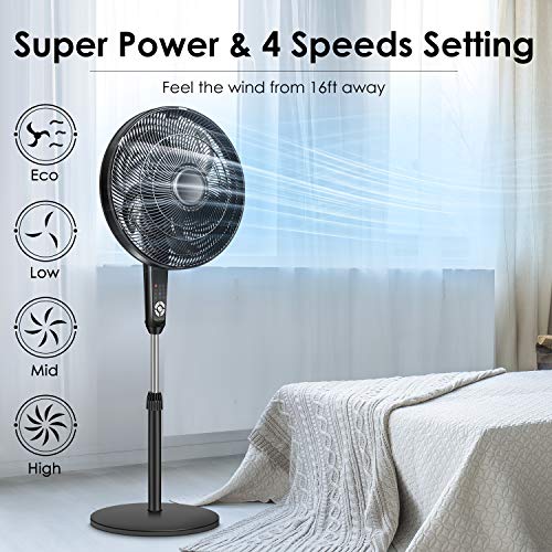 Air Choice Pedestal Fan, Outdoor Oscillating Fan With Remote Control, 4-Speed Options, 3 Mode, Large Outdoor Fan, Adjustable Height, 2 In 1 Circulating Floor Fan For Living Room, Patio #TOP2