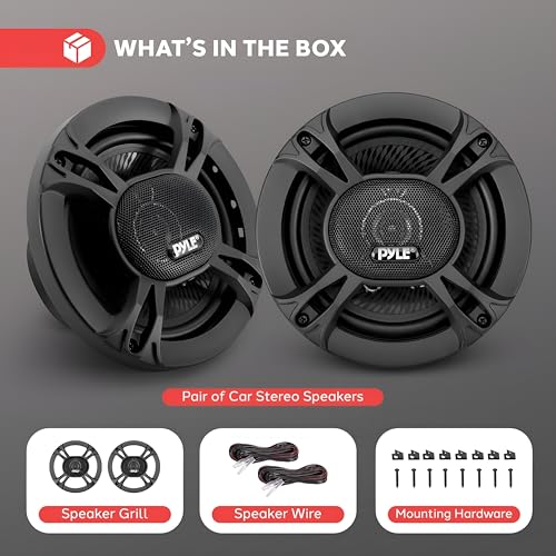 Image of Pyle 3-Way Universal Car Stereo Speakers-300W 6.5 inch Triaxial Loud Pro Audio Car Speaker Universal OEM Quick Replacement Component Speaker Vehicle Door /Side Panel Mount Compatible PL613BK (Pair), black