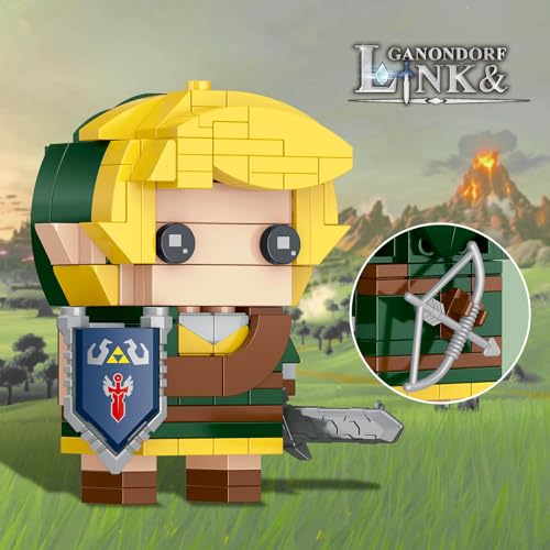 Image of TOY PLAYER BOTW Link Figure Building Set, Link Action Figures with Master Sword and Ganondorf, Birthday Party Decorations Supplies, Gifts for 14+ Fans &Adults (200+ Pieces)