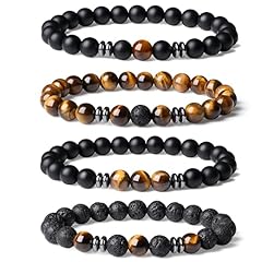 4 black yellow volcanic stone