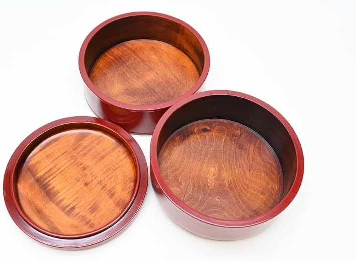 重箱 香川漆器 壱岐 後藤塗 二段丸重 一和堂作 天然木