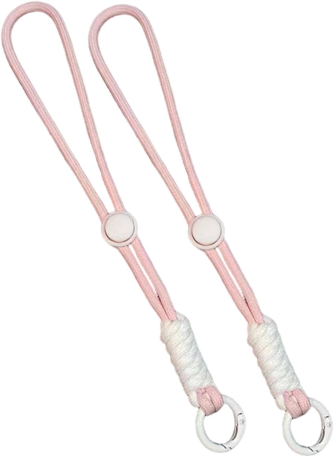 2Pcs Ski Gloves Wrist Straps for Camera Key Leash Elastic Cord Phone Lanyard Pink White|Sporting Goods|Winter Sports|Accessories|Other Winter Sport Accessories