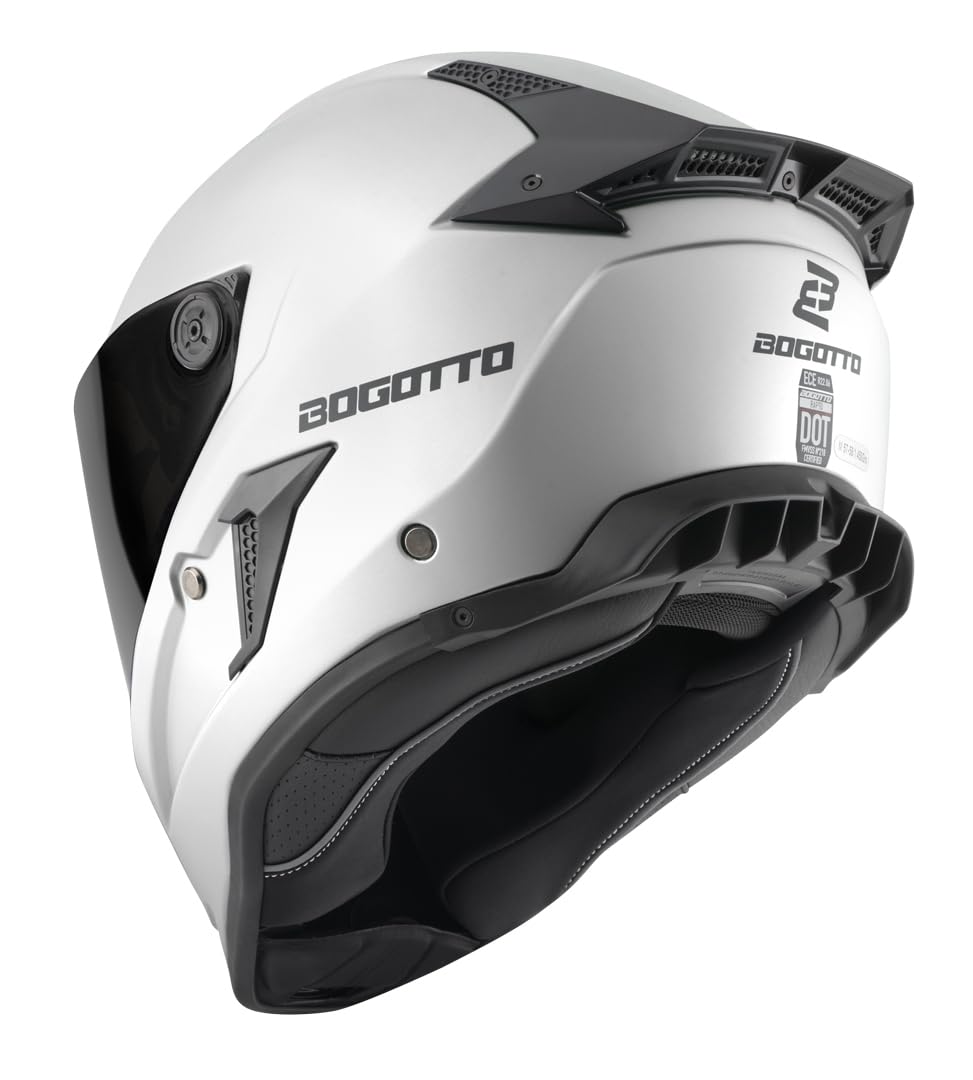 Bogotto Rapto Helm, Weiß Matt, XL, Integralhelm, ECE 22.06 | Beschlaghemmend