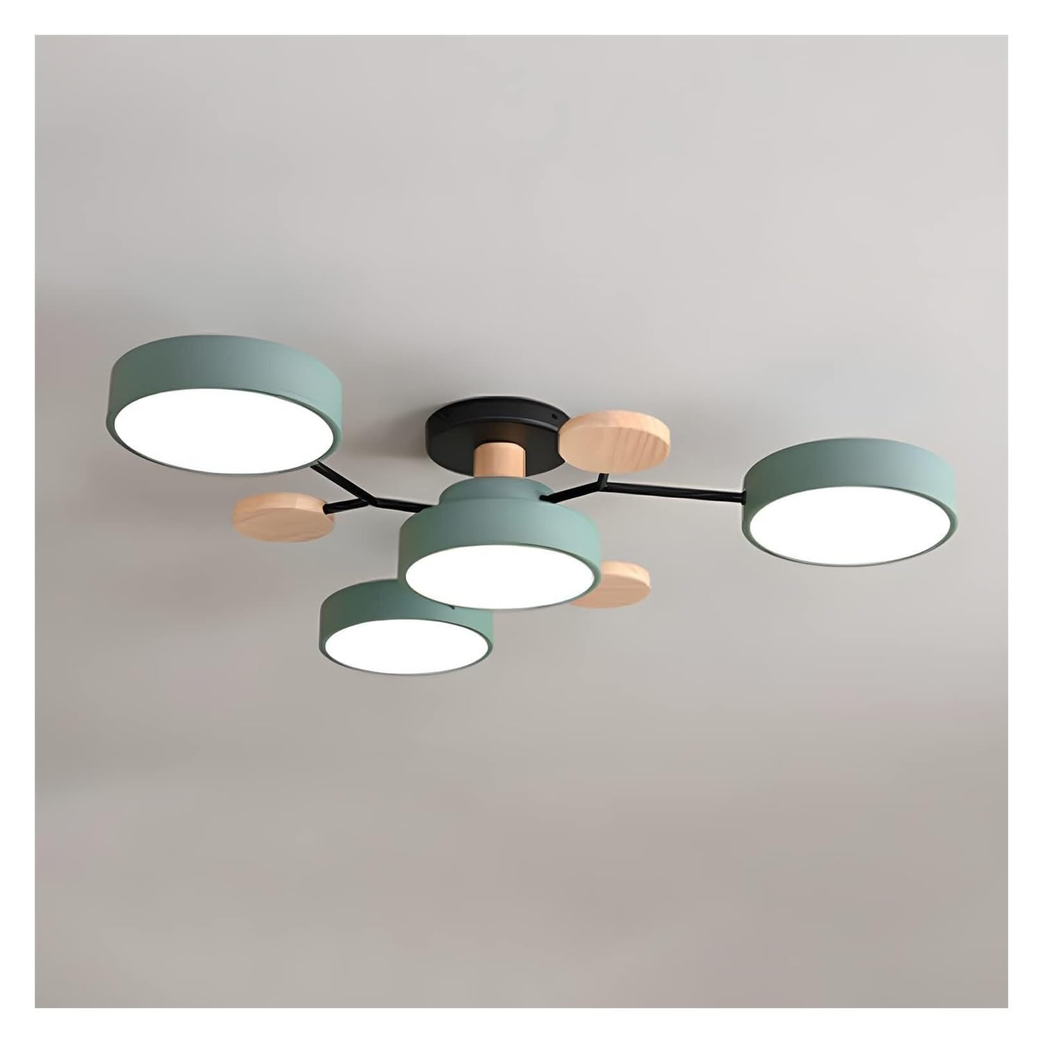 Close To Ceiling Lights Circular Acrylic LED Ceiling Light Nordic Modern Semi Flush Mount Ceiling Lamp Close To Ceiling Light Fixtures for Living Room Dining Room Bedroom Hallway Kitchen ( Color : Gre