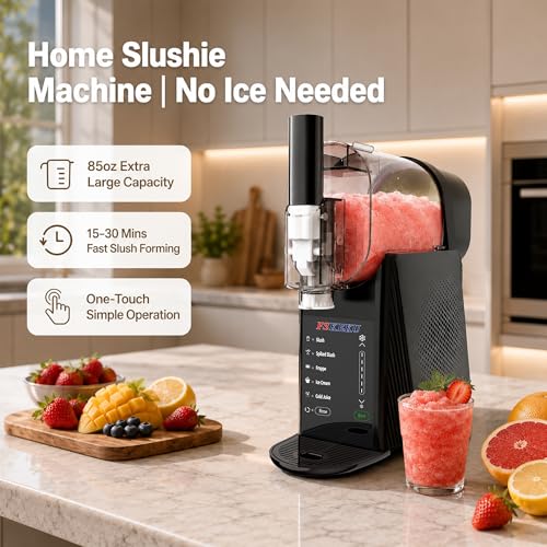 Image of 85oz Slushy Maker Machine for Home, Slushie Machines No Ice Needed Countertop with 5 Presets, Auto-Clean, Frozen Margaritas, Cocktails, Frappes, Smoothies, Milkshakes Summer Parties Gifts