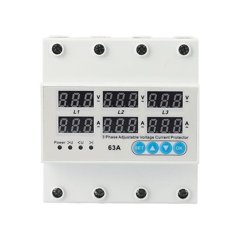 Protecteur de relais de tension triphasé NISZA 220V 63A pour tableau