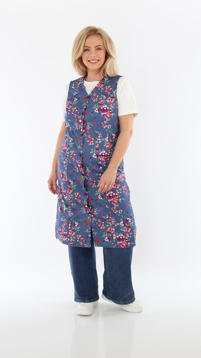 Tablier pour femme sans manches, Tablier de cuisine ou de ménage, Blouse pour femme, 100 % coton
