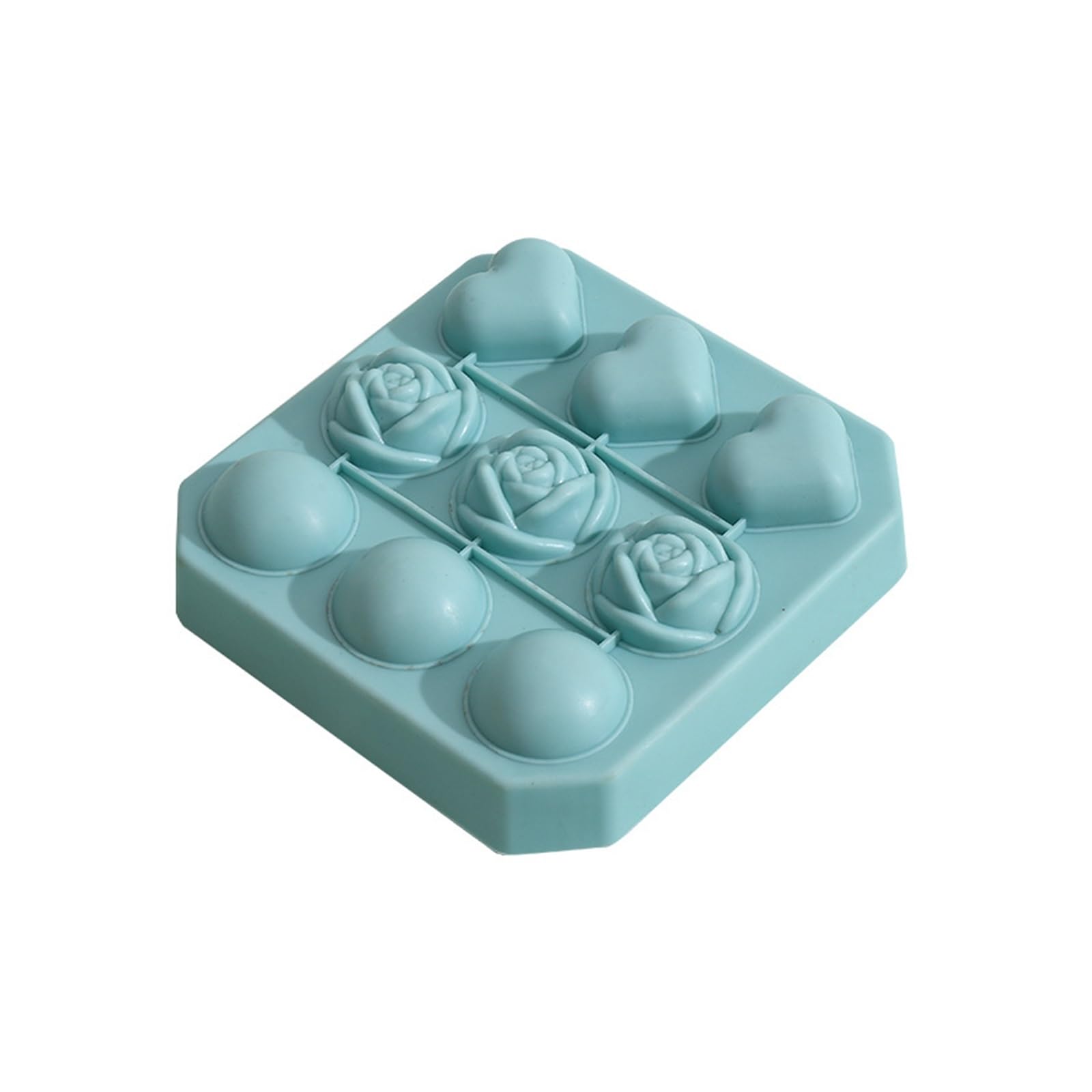 Vassoio per cubetti di Ghiaccio Stampo per Palline di Ghiaccio Cornice in Silicone Vassoi per cubetti di Ghiaccio con Coperchio Grande Fiore Rosa Cuore Forma Rotonda Gadget da Cucina Estivi Senza BPA