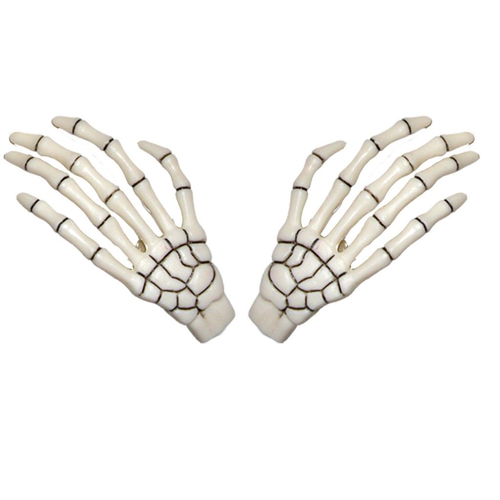 Kreepsville White Skeleton Hands Hair Clip Halloween