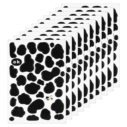 Image of JJUNW 340Pcs Cow Print Stickers, Waterproof Cow Print Black Vinyl Self-Adhesive Decor Decals for Wall, Cars, Cups for Bedroom Living Room Bathroom Home Wall Decor