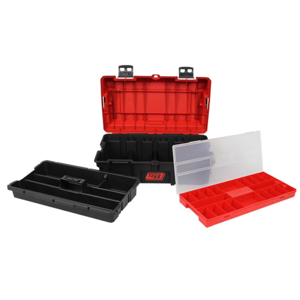 Tayg Caja Herramientas con Ruedas - Taller Modular, Carro Herramientas, Organizador Herramientas, Sistema Modular Apilable, Carro Herramientas Vacio, Cierres Metalicos, Asa de Seguridad, 500x390x770mm