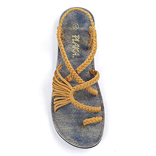 Image of Plaka Flat Sandals for Women Palm Leaf
