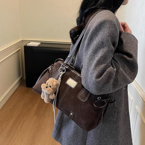 Sac à main en cuir synthétique rétro de haute qualité avec pompon