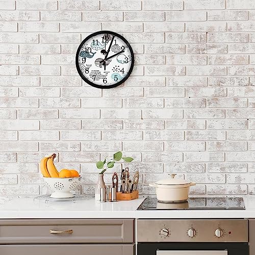Horloge murale sans tic-tac ronde et silencieuse pour salon et maison - 8