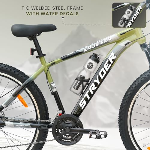 Image of Stryder 27.5T Krueger Mountain Cycle for Men & Women with Front Suspension and Dual Disc Brake | Multi-Speed Cycle - Ideal for 12+ Years (Frame: 18 Inches) (Sage Green & Black)