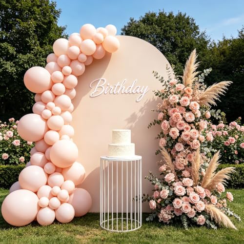 Image of 108Pcs Double Stuffed Peach Balloon Garland Arch Kit