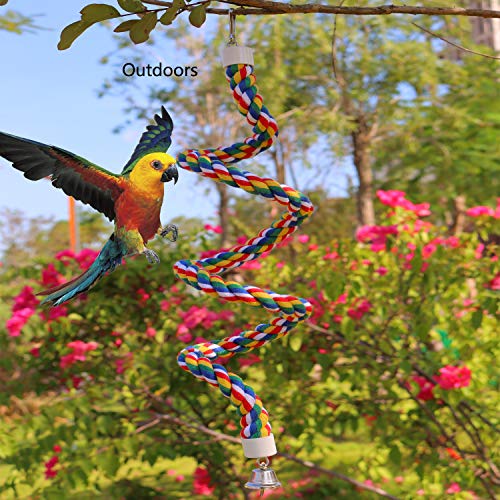 image for NA ILESON Bird Rope Perches Stand Ladder Toys for Parrots Parakeets Co