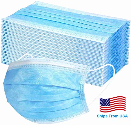 Disposable 3-Ply Safety Face Mask 50 Pack | 3 Layers| Melt Blown Non