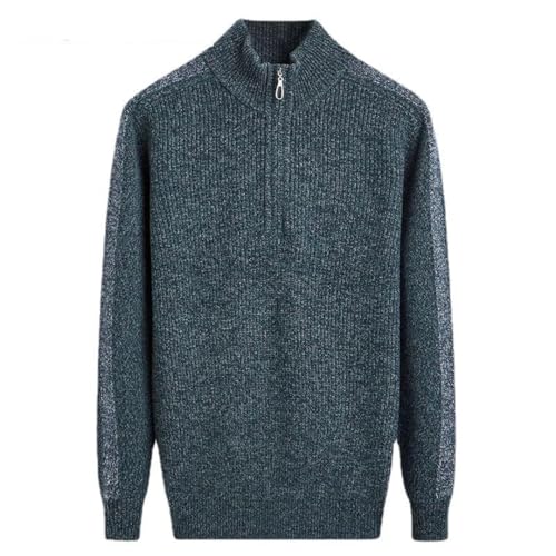 Vsadsau Men Wool Solid Sweater Thick Half Zipper Knitted Sweater Bottom Warm Turtleneck Jumpers2