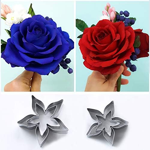 KALAIEN 23pcs/Set Rose Petal Cutter Set Gum Paste Fondant Cake Cutters Kitchen Supplies Baking Mould
