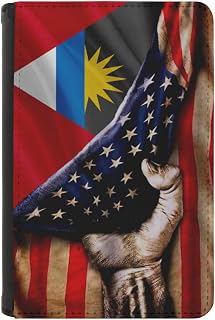 america and Barbuda The People Of Barbuda Flag Passport Holder Cover Wallet Case Novelty PU Leather with Card Slot Travel Accessories Protector for Women Men
