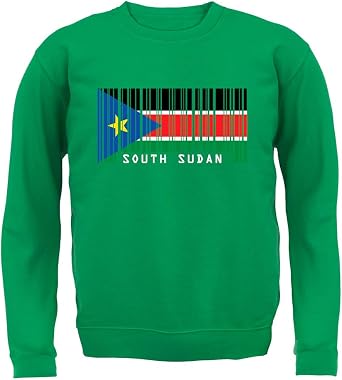 Dressdown South Sudan Barcode Style Flag - Kids/Childrens Crewneck Jumper