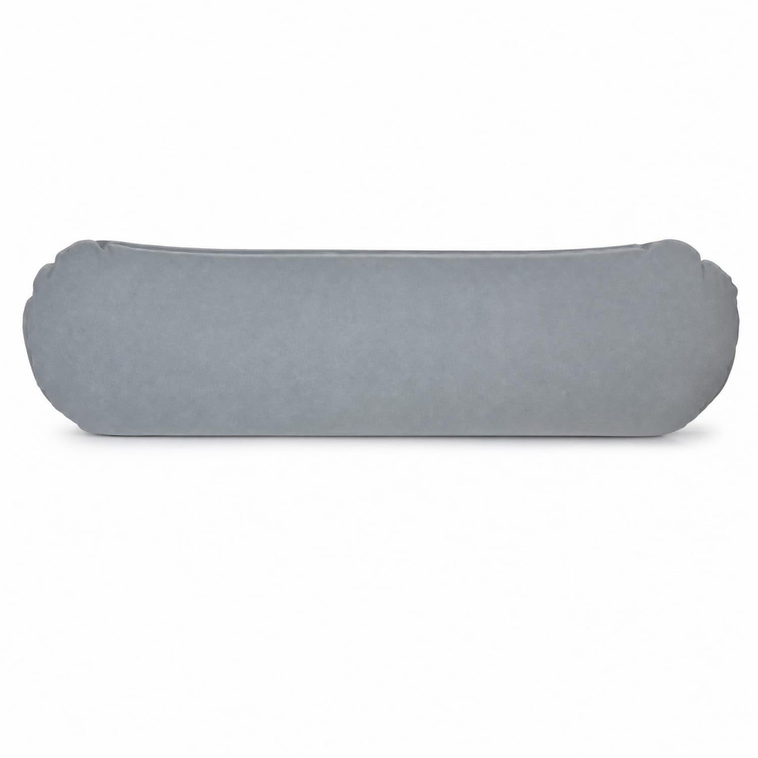 Flocked Inflatable Support Cushion Pillow Cylindrical Inflatable Body Pillow Portable Compact for Travelers, Campers, Travel, Camping, Bed, Gray-image-43