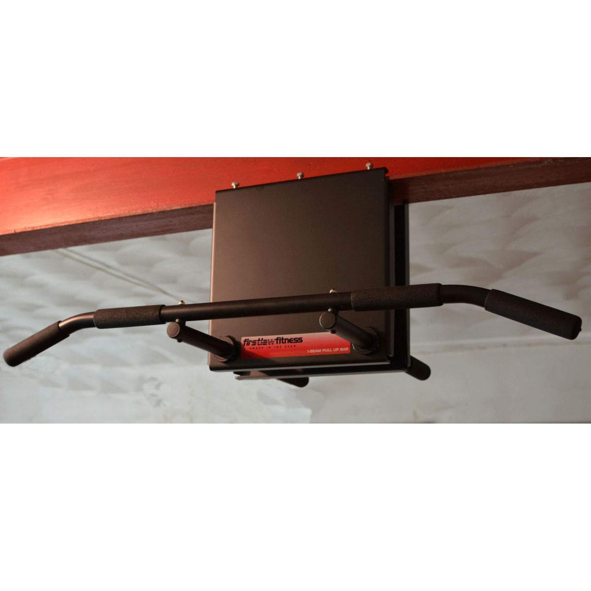 600 LBS Weight Limit - 12" Extended I-Beam Pull Up Bar - Long Bar with Bent Ends - Durable Rubber Grips - Red Label - Made in the USA!
