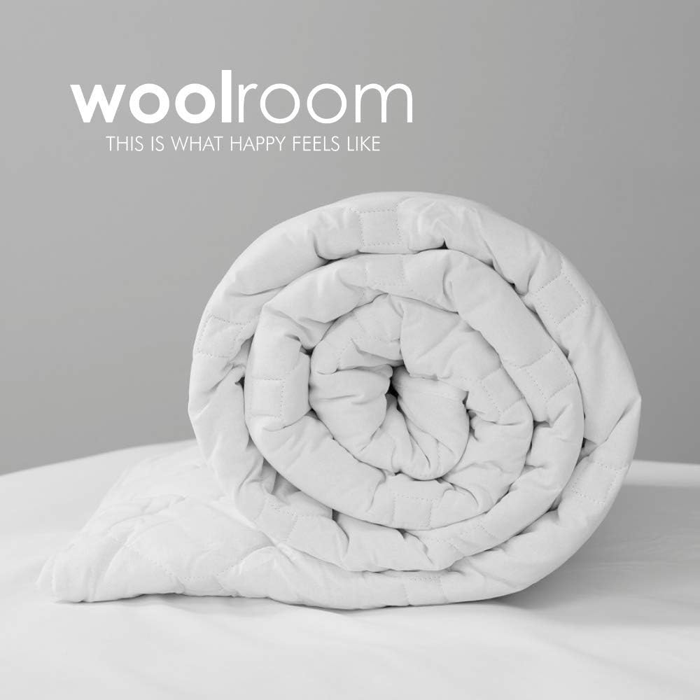 DOUBLE- Woolroom Natural Hypoallergenic Temperature Regulating British Wool Duvet with Cotton Outer - Classic - Light Weight 3-6 tog approx - UK Standard Double W200 x L200 centimetre