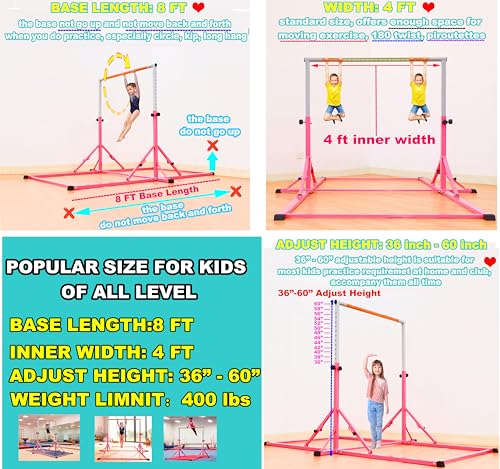 image for MARFULA Foldable Gymnastics Bar with Mat 8 Ft Length with 4 Ft Width K