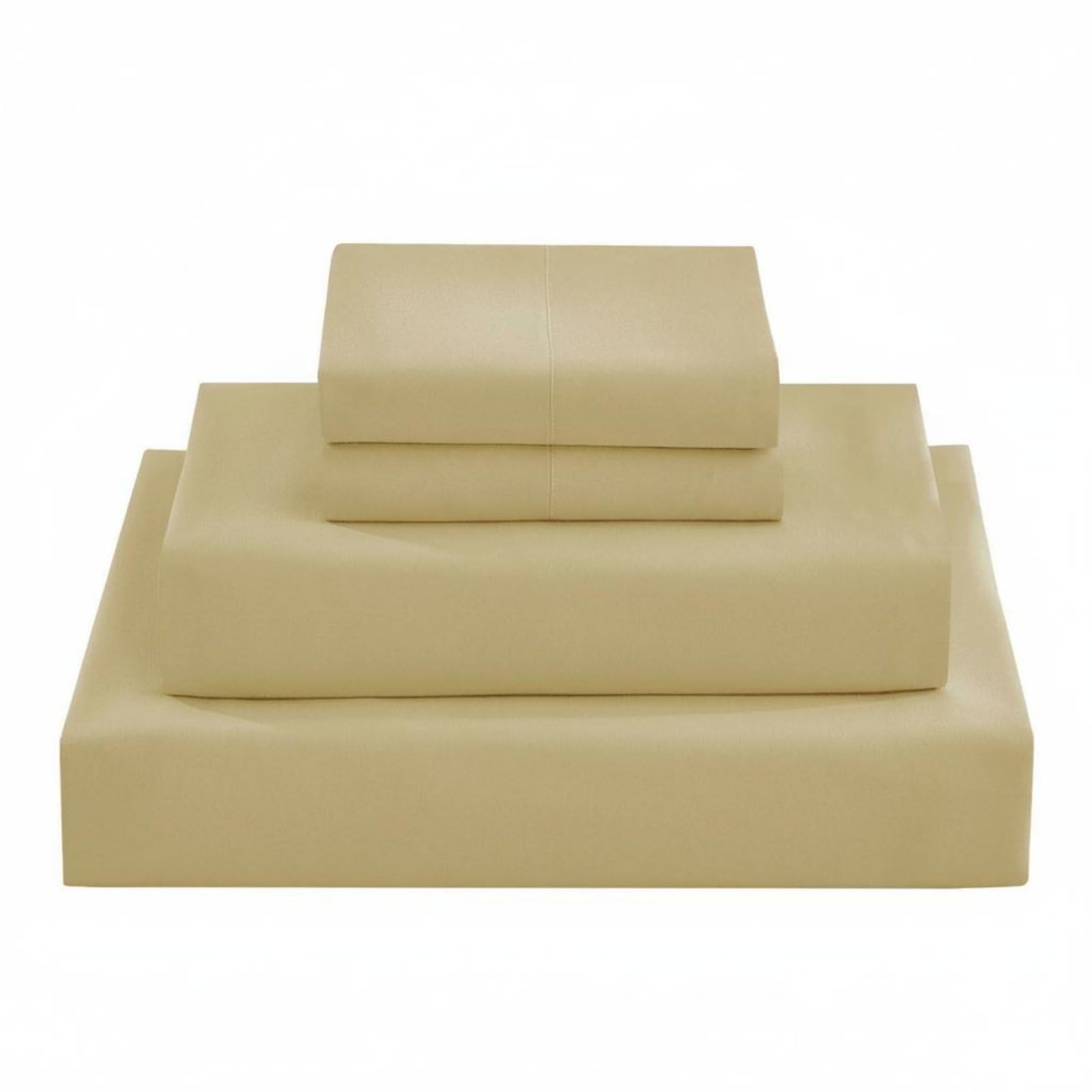 Parure de lit 4 pièces en tissu brossé supérieur, parure camel au design sobre et élégant