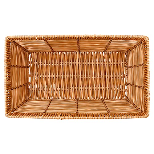 Mimo Style Rattan Cesto Retangular de Fibra Natural com Alça, Bege, 29 x 17 x 12 cm