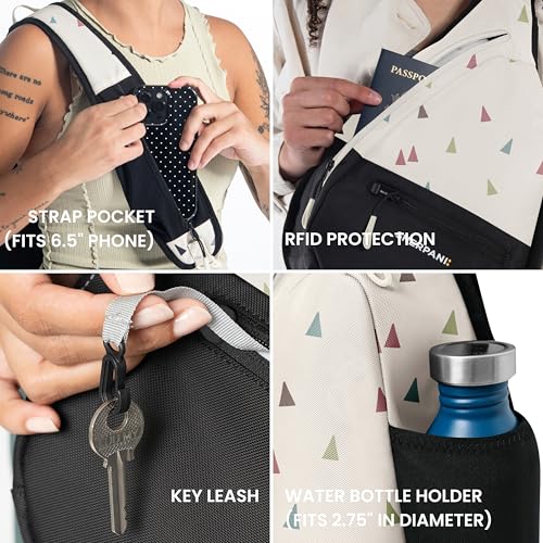 Image of Sherpani Esprit, Sling Backpack, 10L Travel Bag, Right-Handed Shoulder Sling Purse, Crossbody Backpack, Travel Gifts, RFID Protection (Terrazzo)